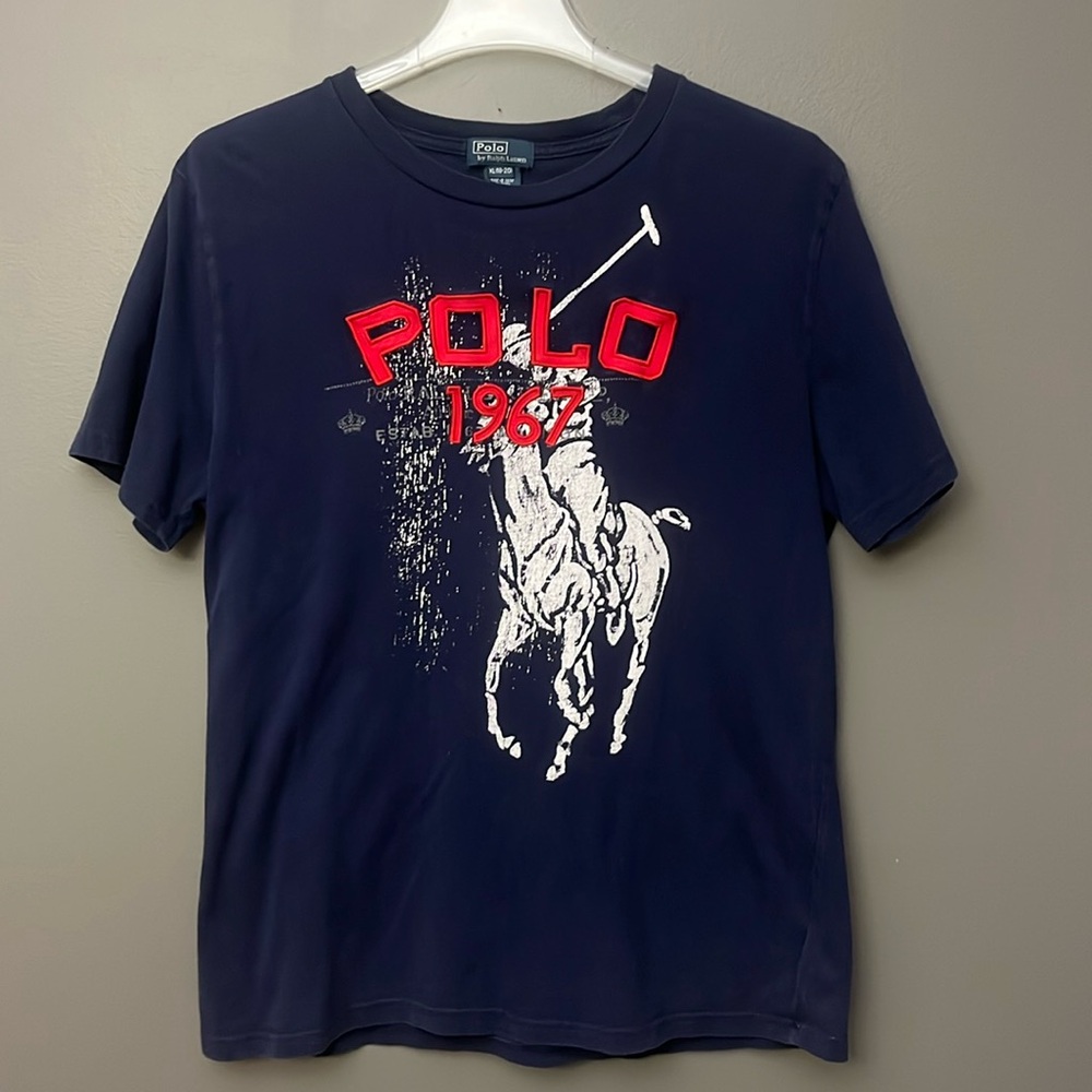 Vintage Polo Ralph Lauren Pony Embroidered Spell Out T Shirt Kids XL (18-20)